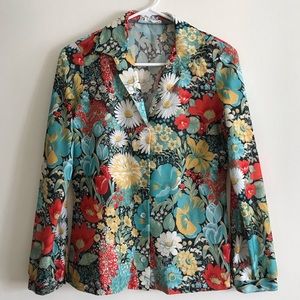 Vintage floral long sleeve blouse